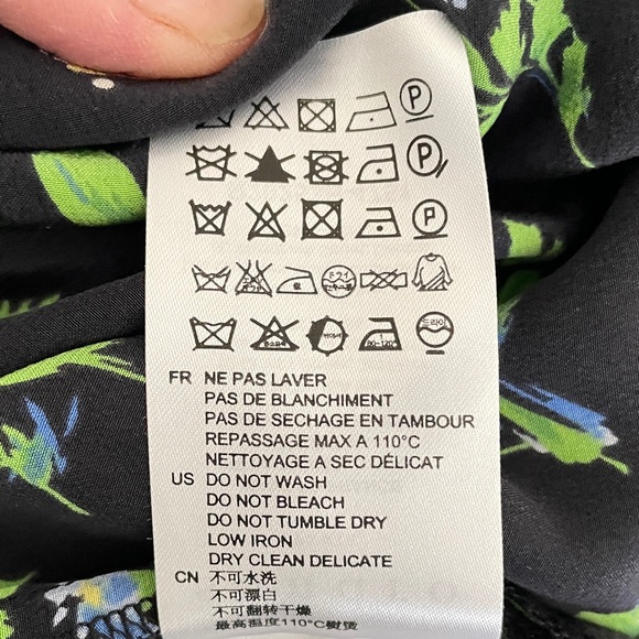 SANDRO Silk Lace Insets Ruffle Black Green Floral Mini Shift Victorian Dress - Picture 12 of 12